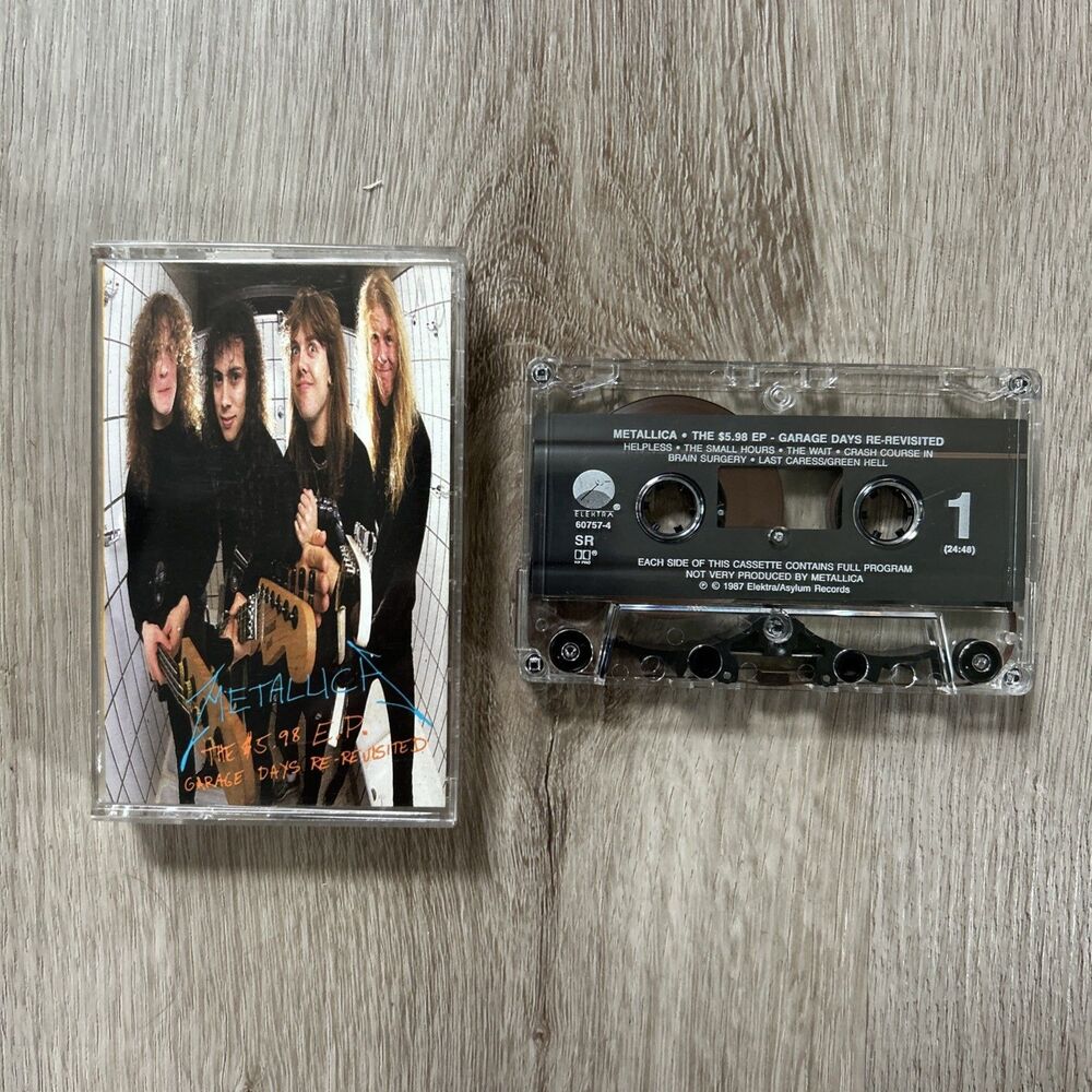 Metallica The $5.98 EP Garage Days Re-Revisited Cassette 1987 Elektra Metal